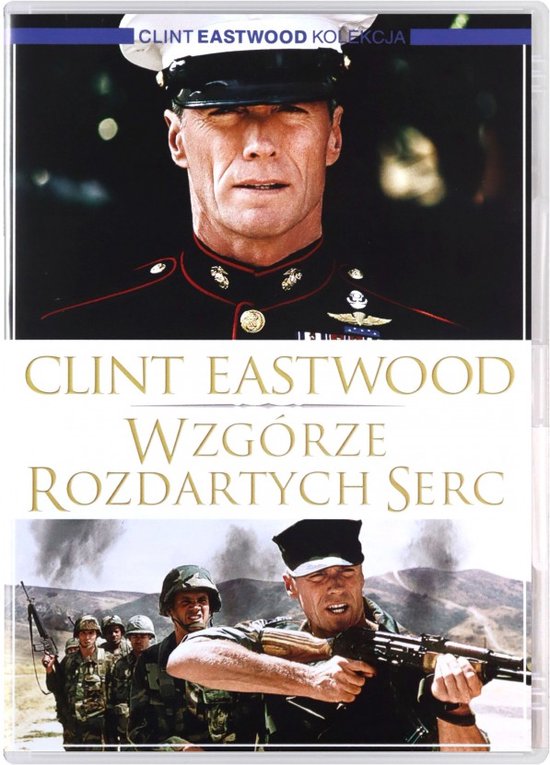 Filmcover met Clint Eastwood in militair uniform. Onder de titel "WZGORZE ROZDARTYCH SERC".