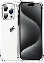 iPhone 15 Pro Shockproof case hoesje doorzichtig - iPhone 15 Pro shock proof hoesje backcover transparant - iPhone 15 Pro Silicone Hardcase