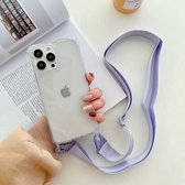 Shop4 - Coque iPhone 14 Pro Max - Coque Arrière Souple en Siliconen TPU avec Cordon et Mousquetons Lilas