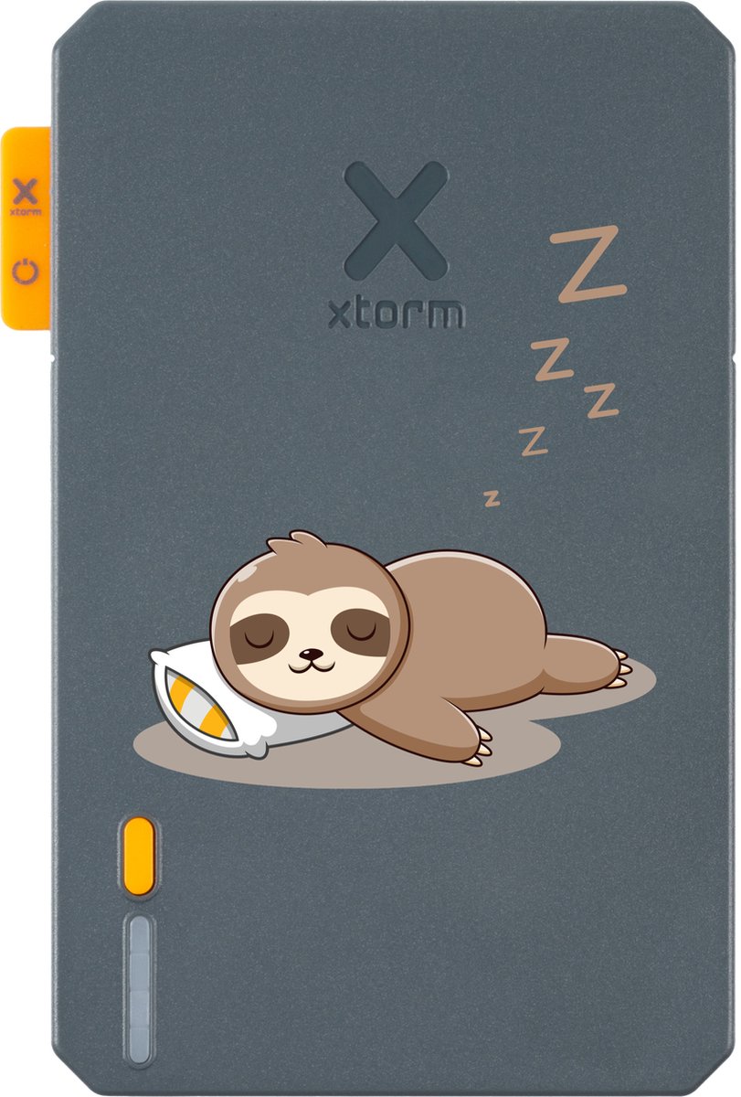 Xtorm Powerbank 5.000mAh Blauw - Design - Sleeping Sloth - USB-C poort - Lichtgewicht / Reisformaat - Geschikt voor iPhone en Samsung