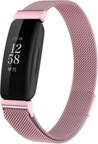 Shop4 - Geschikt voor Fitbit Inspire 2 Bandje - Small Metaal Roze