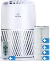 Vibrix Vortex20 luchtreiniger + 4 NIEUWE filters - Geschikt voor 1 m² tot wel 70 m² - Automatische stand + 6-in-1 HEPA filtersysteem - Luchtkwaliteit indicator - Ionisator - luchtfilter - Air Purifier met hepa filter