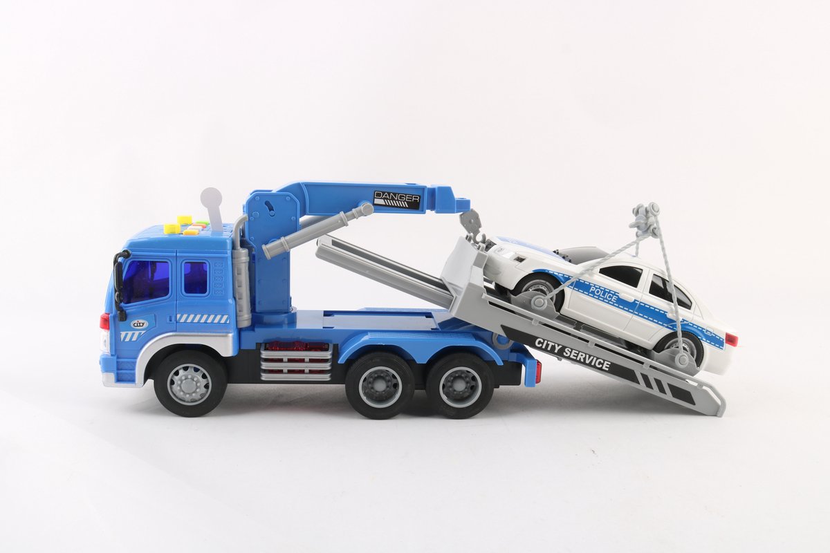 JMKA auto speelgoed jongens- vrachtwagen speelgoed- politie auto speelgoed- 40 CM- takelwagen- politie auto- takelwagen- truck — afbeelding 5