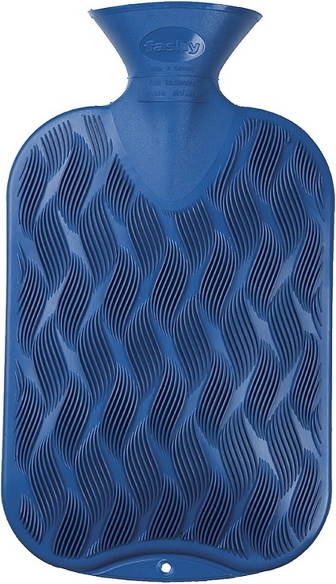 Goedkoopste Kruik blauw golf/ribbel 2 liter - warmwaterkruik