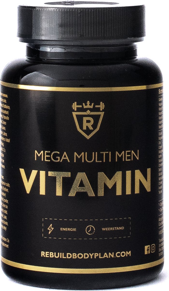 Rebuild Nutrition Mega Multi Vitaminen - Man - 2 Maanden Verpakking - 60 Tabletten - Dagelijkse Ondersteuning voor Mannen