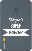 Xtorm Powerbank 10 000mAh Grijs - Design - Dad's Superpower - Port USB-C - Léger / Format voyage - Convient pour iPhone et Samsung