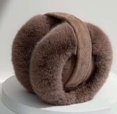 Pluche fashion oorwarmers - winter - one size - bruin - earmuffs
