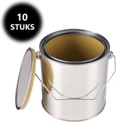 Pot de peinture vide avec couvercle - 10 pièces - 2,5 litres - enduit - pour tous types de peinture