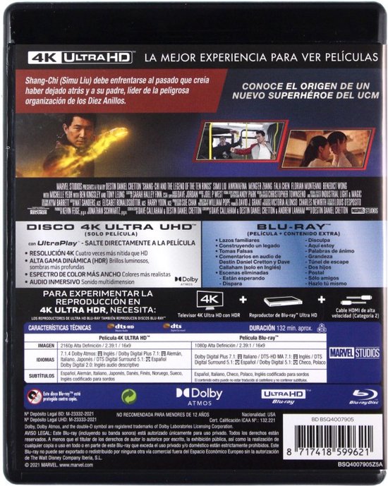 Shang-Chi et la légende des dix anneaux [Blu-Ray 4K]+[Blu-Ray]