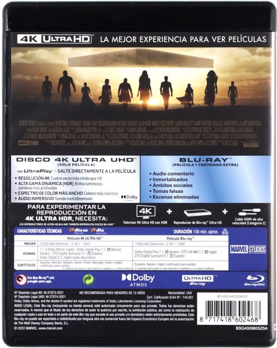 Eternals [Blu-Ray 4K]+[Blu-Ray], Angelina Jolie | Dvd's | bol