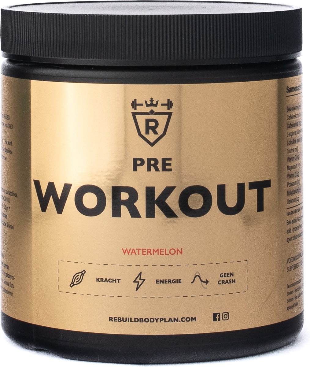 Goedkoopste Rebuild Nutrition Pre-Workout - Pre Workout Per Scoop 400 mg Cafeïne - Preworkout Haal Het Maximale Uit Je Trainingen - Energy Drink - Watermeloen smaak - 30 doseringen - 300 gram