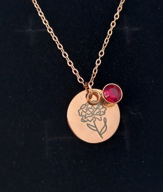 Rosey’s® - Geboortesteenketting januari - Geboortesteenketting - geboortesteen januari - rose gold - Geboortesteen - Kraamcadeau - Babyshower - Moederdag - geboortesteenketting - Kerstcadeau vrouw - Sint cadeau vrouw - Geboortesteen ketting januari van Merkloos — afbeelding 2