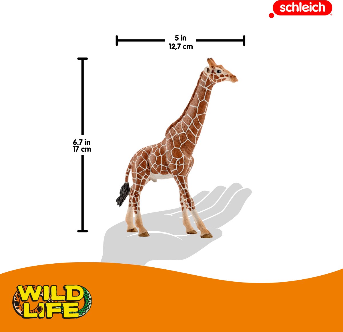schleich WILD LIFE - Mannetjesgiraf - Speelfiguur - Kinderspeelgoed voor Jongens en Meisjes - 3 tot 8 jaar - 14749 — afbeelding 2