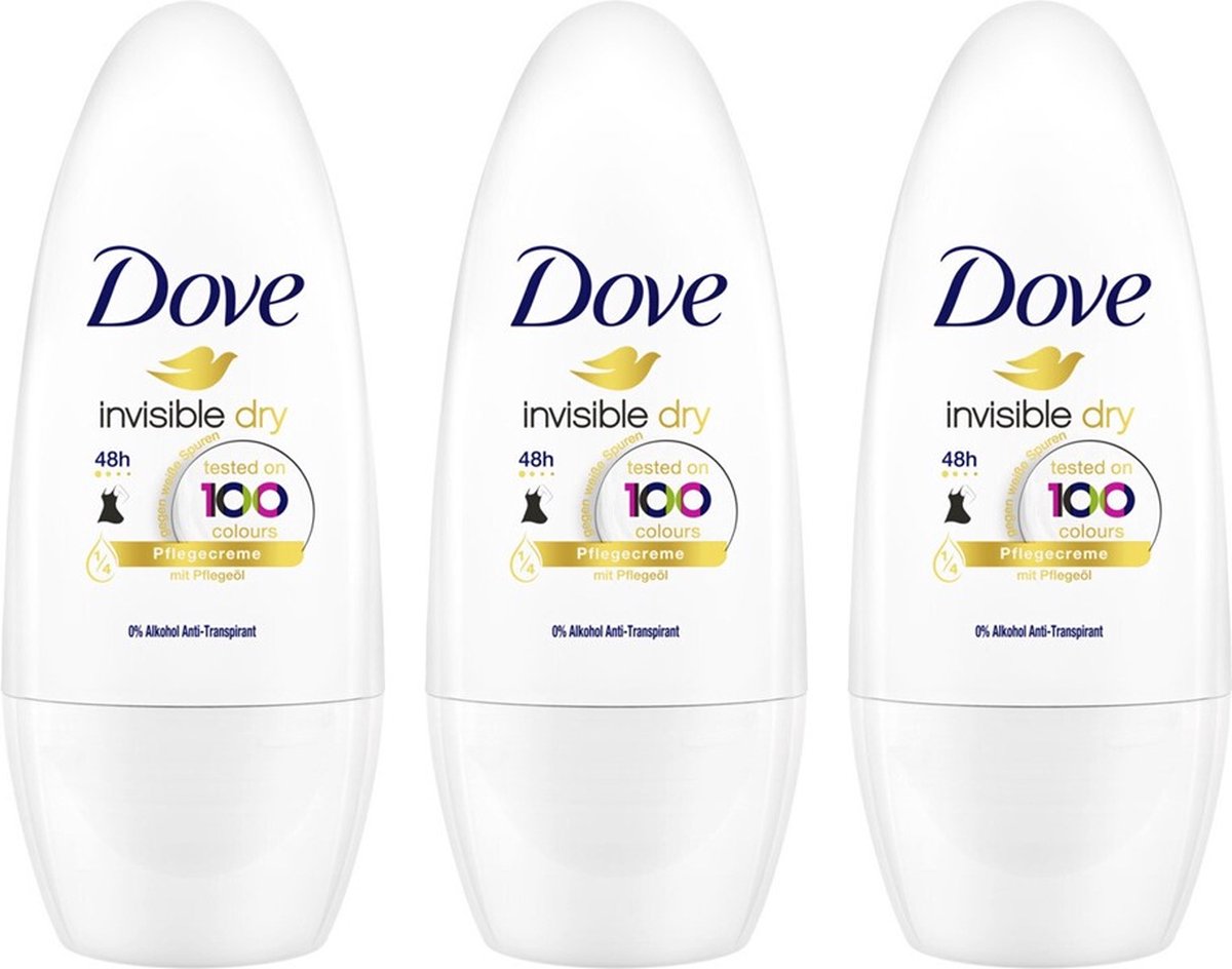 Goedkoopste Dove - Deodorant - Roller - Invisible Dry - 50ml x 3