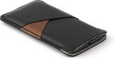 Housse iPhone 15 Pro Max en cuir JACCET - Cuir pleine fleur Zwart avec espace pour cartes de crédit et/ou factures