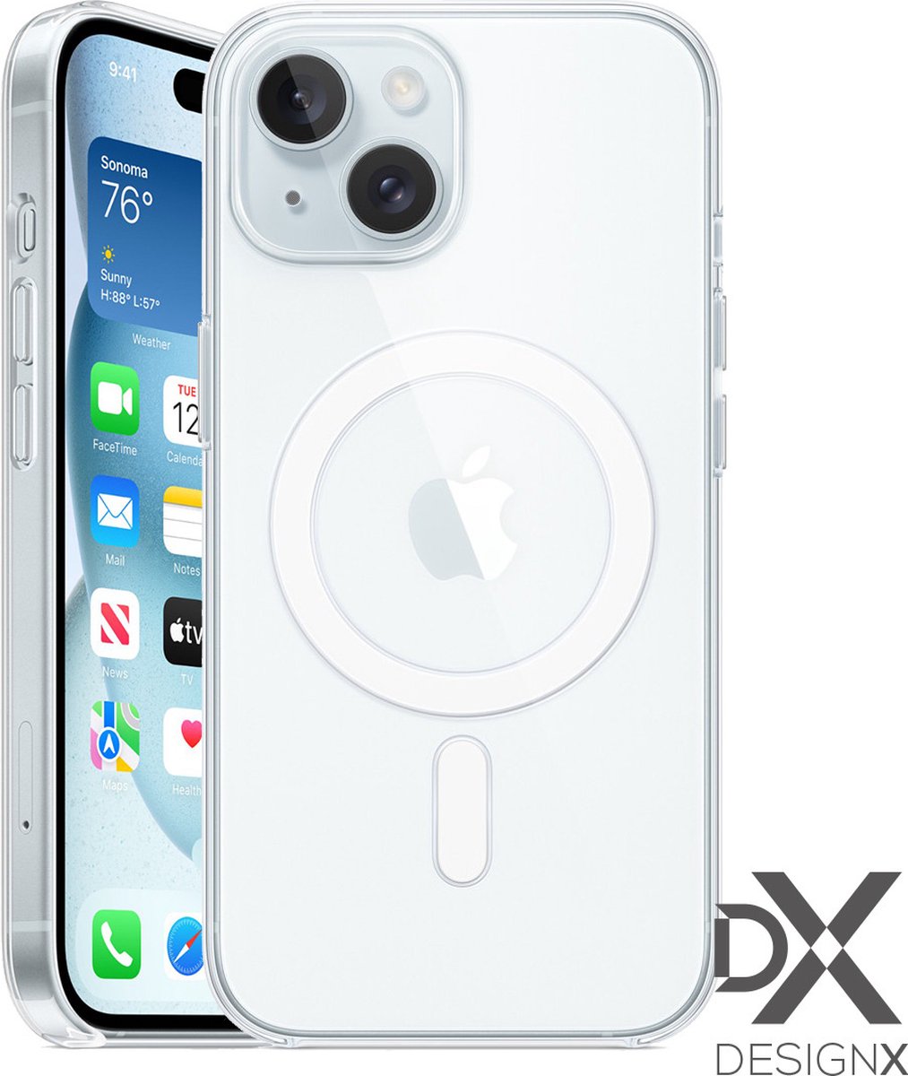 iPhone 15 hoesje met MagSafe – Transparant - voor Apple Oplader - Doorzichtig - Magnetisch