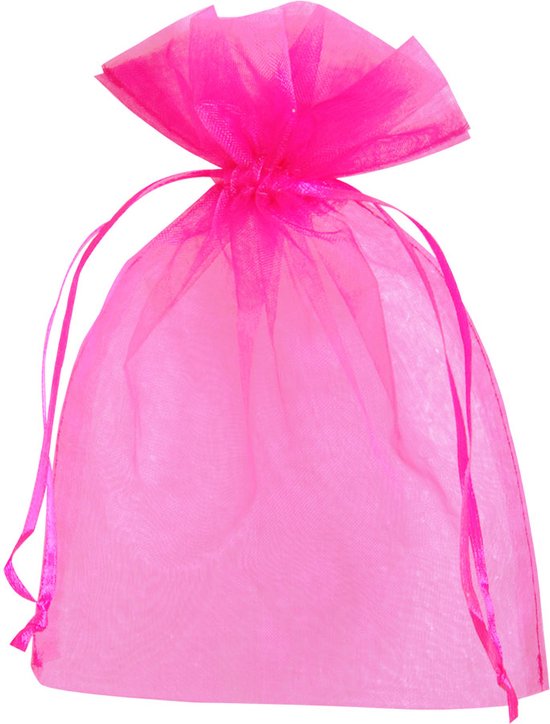 10 Organza zakken - Cadeauzakken - sieradenzakjes - Fuchsia 15 x 22 CM - Uitdeel zakjes - Geschenk zakjes - Geurzakjes - Verjaardag - geboorte - SNQ Cadeau Verpakkingen