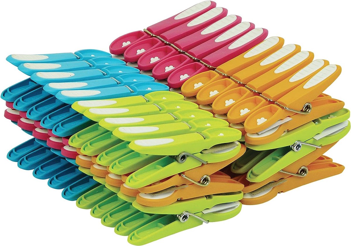 Goedkoopste 60 antislipwasknijpers - gesorteerd groen, blauw, oranje, roze