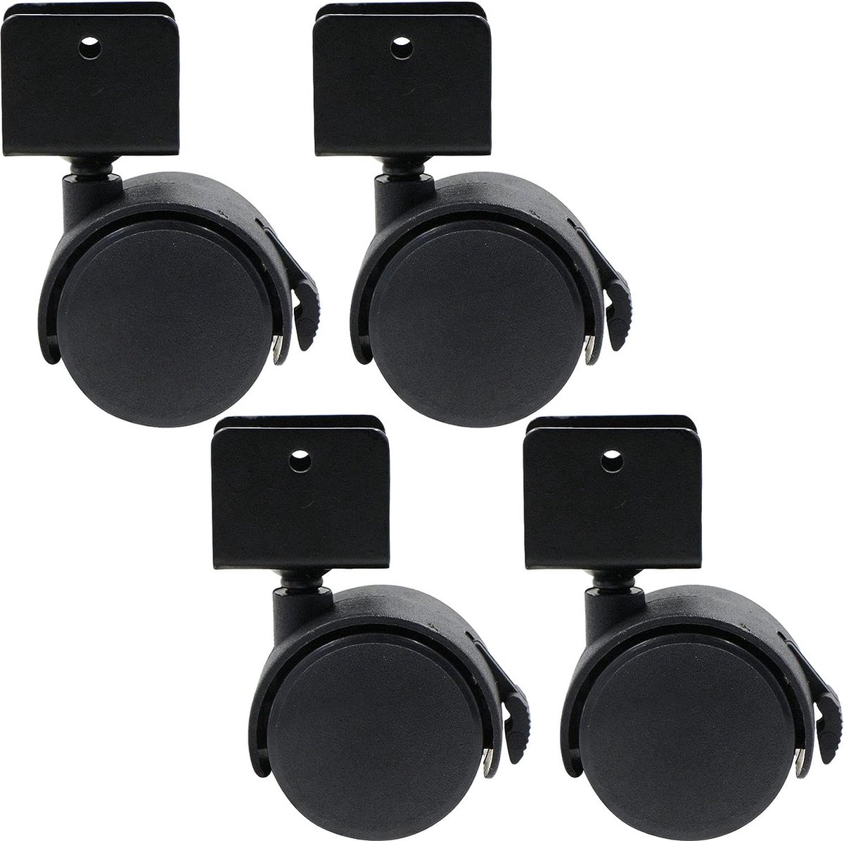thumbnail: Robuuste Zwenkwielen Set Van 4 - 258x78mm Metalen Velg Anti-Lek Geel, 150kg Per Wiel Voor Transportkarren & Steekwagens