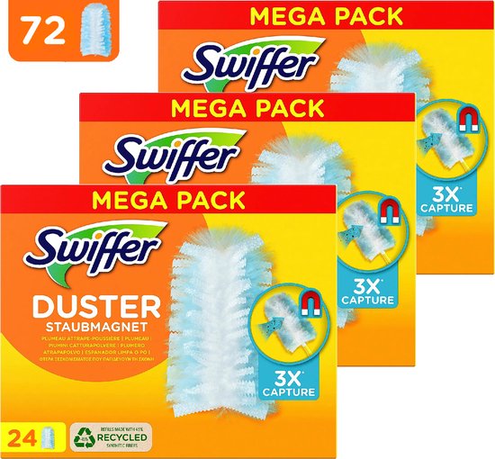 Swiffer Duster - 3 van 24 stuks - Navul Stofdoekjes - Voordeelverpakking