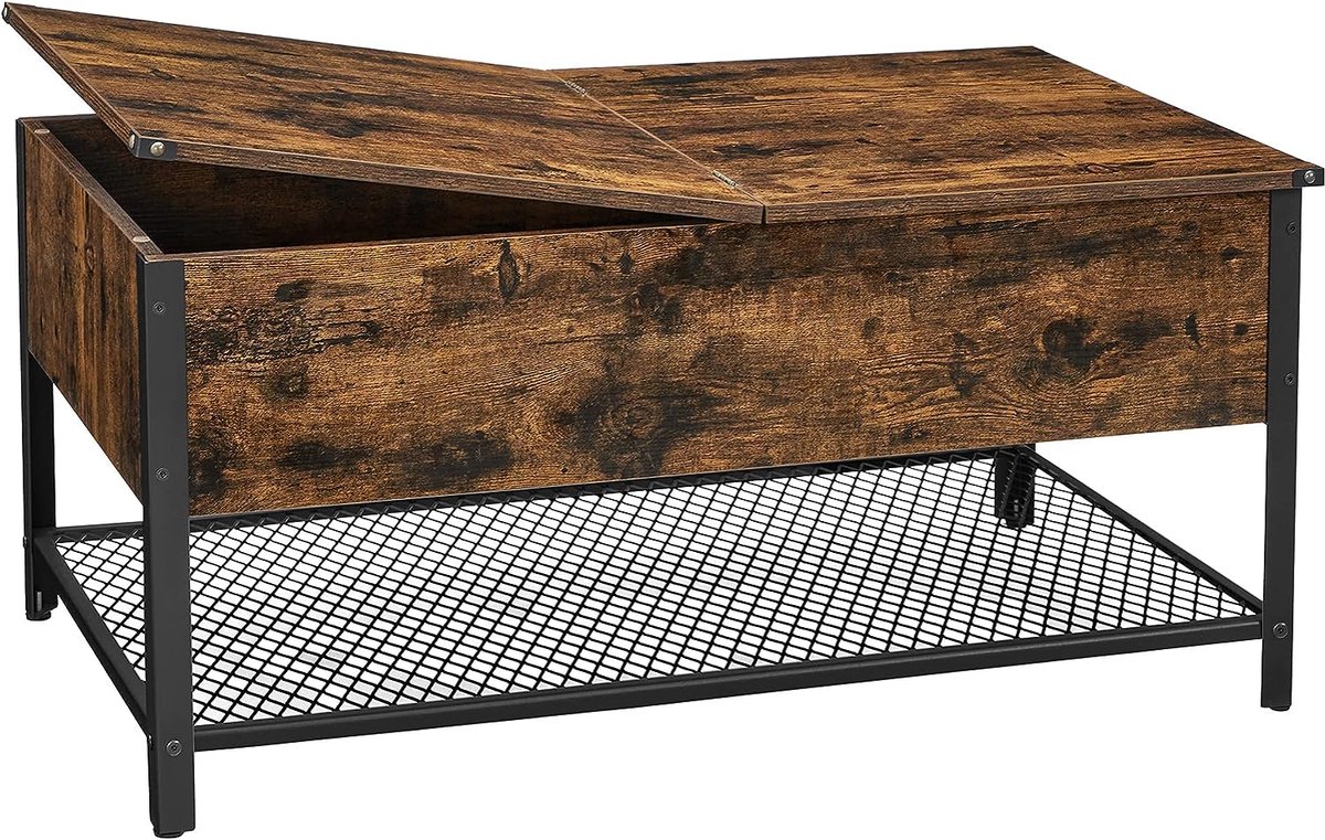 FurnStar Salontafel - Opbergtafel - 100x55x47cm – Bruin
