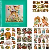 Album de poésie - 16x16 - S2 - Vert - Cerf aux papillons - avec 5 feuilles d'images de poésie