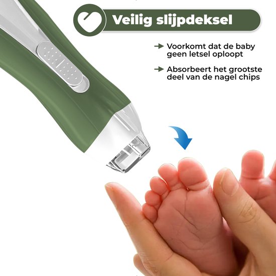 Luxegoed - Nagelvijl set - Nagel vijl set - Electrische Baby Nagel Vijl - Veilig nagels verzorgen met LED licht voor baby, peuter, kinderen en volwassenen - met 6 verschillende vijlen en verstelbare snelheden — afbeelding 2
