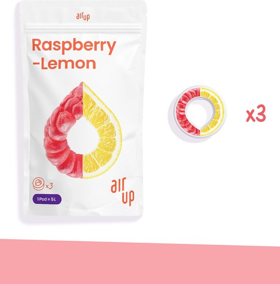 Air Up Raspberry-lemon Pods - Inclusief 3 pods - 23 refills - navulling - hydraterend - Air up - geurwater - vegan - bio