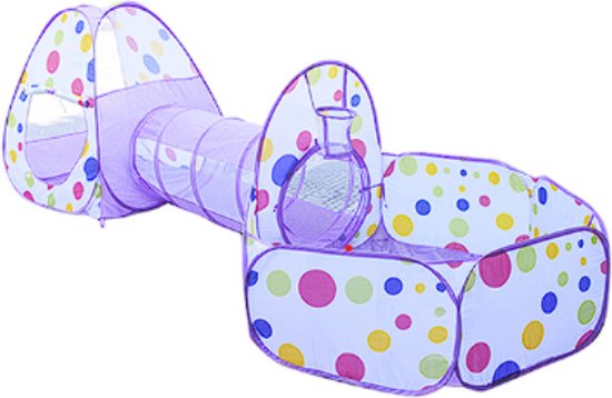 IMBABY Kinder Speeltent - met Speeltent en Speeltunnel - Ballenbak - Pop-Up Speeltent - Baby - Peuter - Speeltent voor Kinderen - Paars - IMBABY
