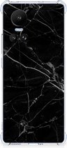 Smartphone hoesje Geschikt voor OPPO Reno10 Mobiel Hoesje met transparante rand Marmer Zwart