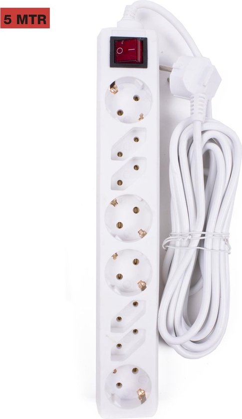 Prolongateur multiprise Eco-Line avec interrupteur 8 prises cordon de 3  mètres blanc au meilleur prix - BRENNENSTUHL