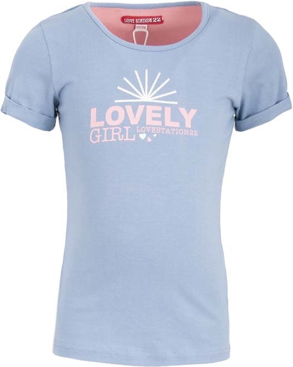 Love Station meisjes t-shirt Gigi Light Jeans Blue