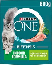 6x Purina ONE Indoor - Kattenvoer - Kalkoen & Volkoren Granen - 800g