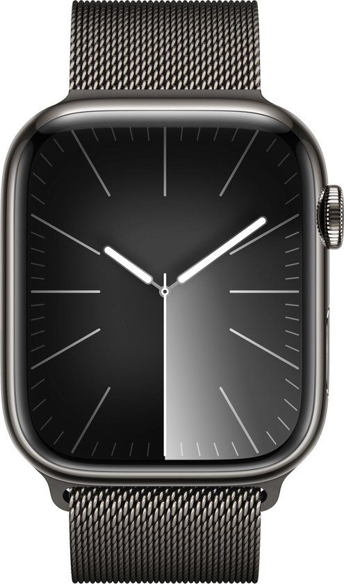 Apple Watch Series 9 - GPS + Cellular - 45 mm - Boîtier en acier inoxydable Graphite avec Loop milanaise Graphite