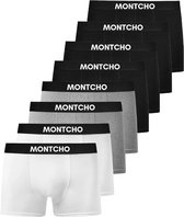 MONTCHO - Essence Series - Boxershort Heren - Onderbroeken heren - Boxershorts - Heren ondergoed - 8 Pack (4 Zwart - 2 Grijs - 2 Wit) - Heren - Maat L