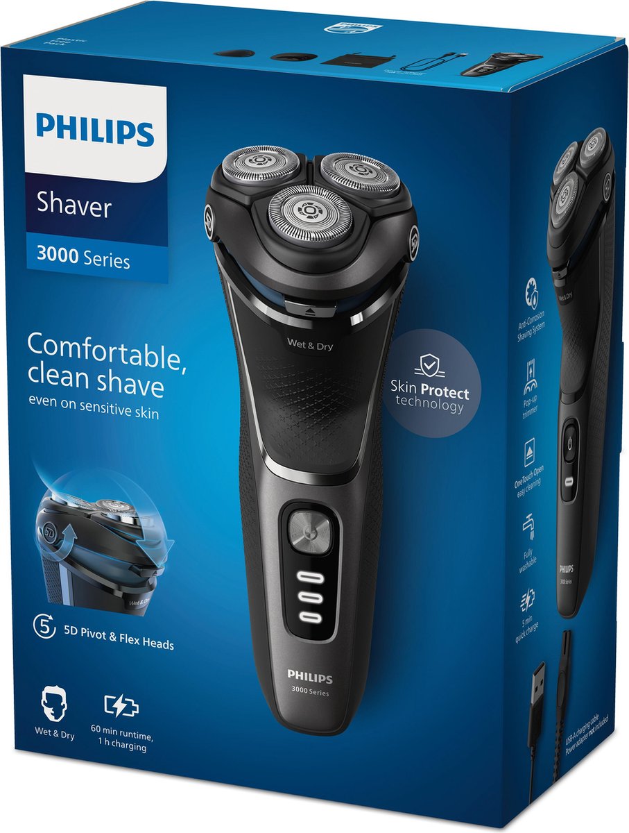 Philips Rasoir électrique Series 9000, chrome foncé, avec système