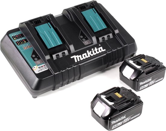 Makita DUB 362 PT accu bladblazer 36V + 2x oplaadbare batterijen 5.0Ah + dubbele lader van Makita — afbeelding 4
