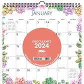 Succulents 2024 12 X 12 Spiral Wall Calendar