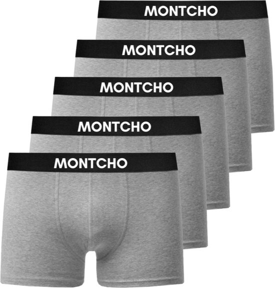 MONTCHO - Essence Series - Boxershort Heren - Onderbroeken heren - Boxershorts - Heren ondergoed - 5 Pack - Grijs - Heren - Maat L