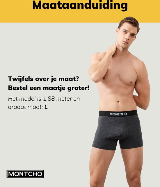 MONTCHO - Caleçon Bio Cotton - Sous-vêtements - Sous-vêtements homme - Lot de 5 - Anthracite - Homme - Taille XXL