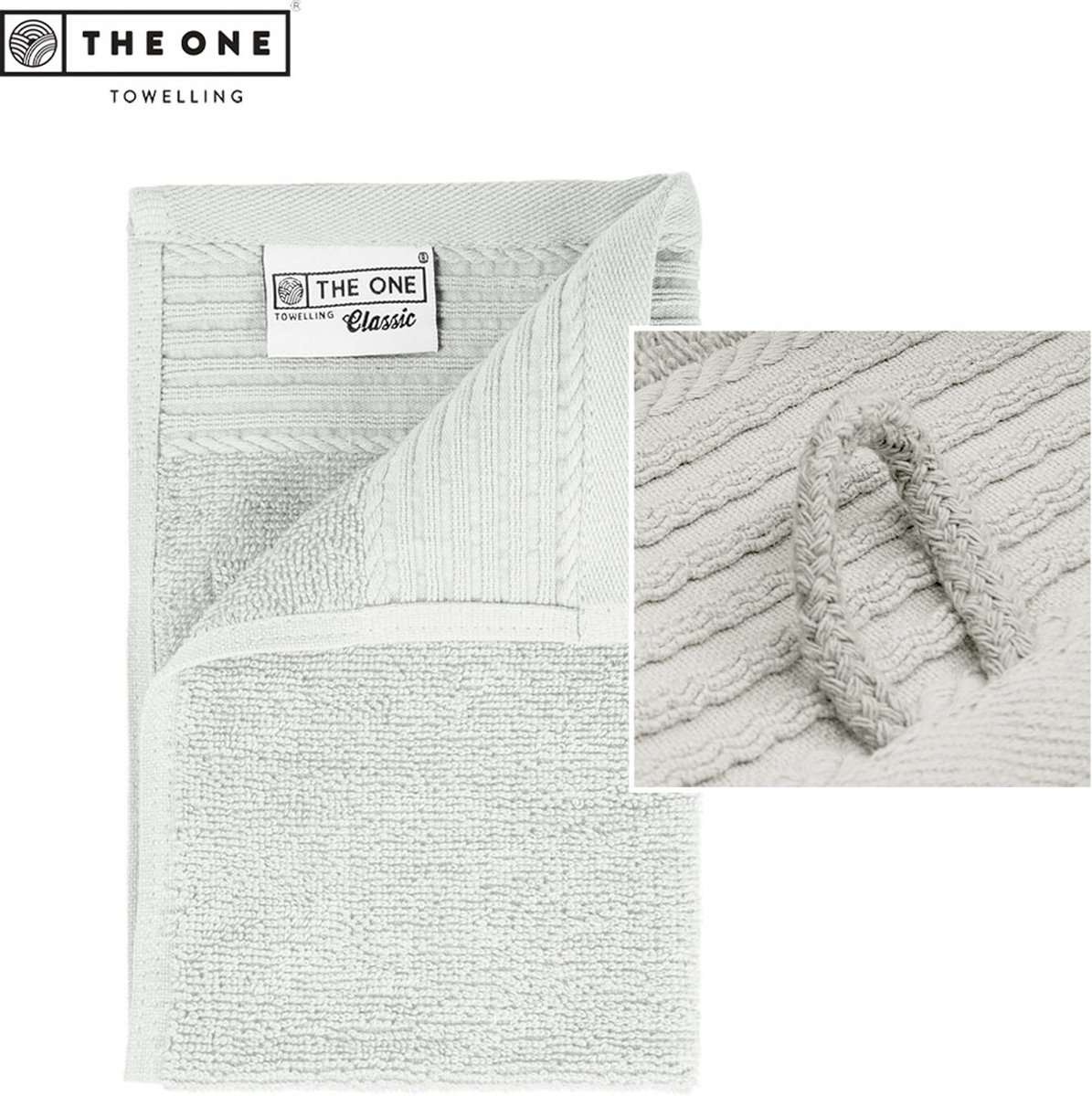 The One Towelling Classic Gastendoek - Kleine handdoek - Hoge vochtopname - 100% Gekamd katoen - 30 x 50 cm- Zilvergrijs