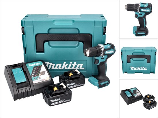 Makita DDF 487 RGJ accuboormachine 18 V 40 Nm borstelloos + 2x accu 6.0 Ah + lader + Makpac