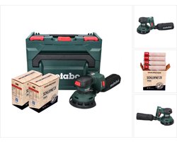 Metabo SXA 18 LTX 125 BL accu excentrische schuurmachine 18 V 125 mm ( 600146840 ) borstelloos + 2x Toolbrothers SPIDER netschuurset + metaBOX - zonder accu, zonder lader