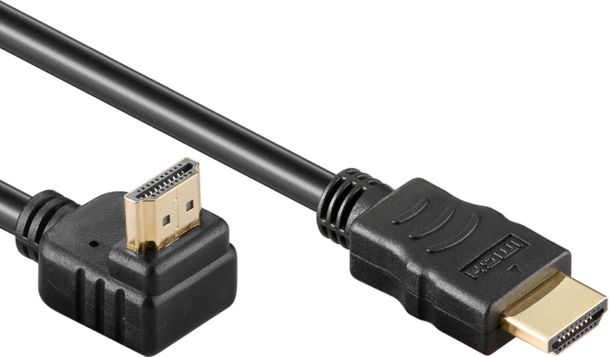 HDMI kabel - 90° haaks naar boven - HDMI 2.0 (4K 60Hz + HDR) / zwart - 5 meter