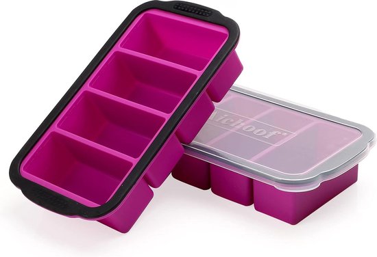 Plateau De Congélation Silicone Avec Couvercle - Moule à Soupe Et Portions - Récipient Réutilisable Pour Repas Préparés