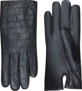 Laimböck Lianes - Leren dames handschoenen dames met croco print Color: Black, Size: 8.5