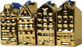 Décorations de Noël - Maisons de Noël - 5 cm de haut - or - lot de 4 - Pendentifs de Noël - Maisons de canal - Cadeaux hollandais