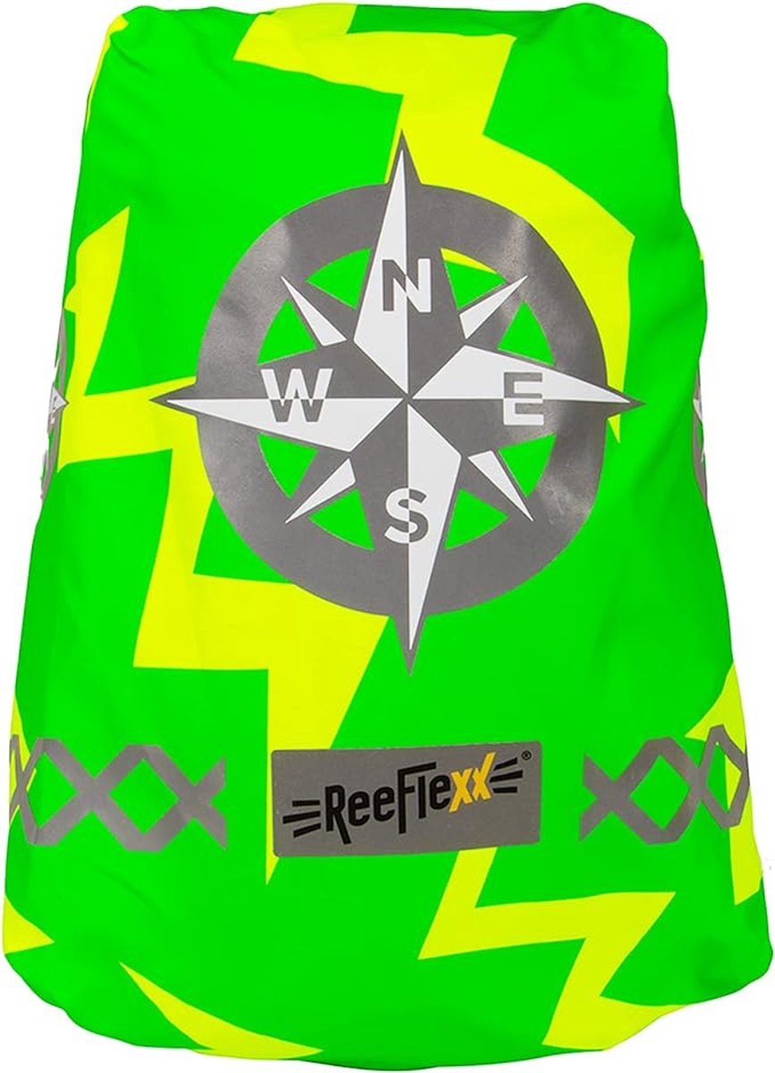 REEFLEXX Reflecterende rugzakhoes - maat M (voor 20-35 liter rugzakken) - waterdicht en verhoogde zichtbaarheid door opvallende patronen en kleuren