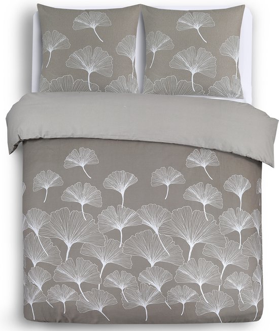 Vision Ginko - Flanel - Omkeerbaar Dekbedovertrek 260 x 240cm met 2 slopen- kingsize bed - 100% Katoen Flanel van Sleeplife — afbeelding 2