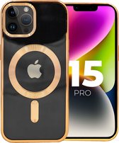 ShieldCase hoesje geschikt voor iPhone 15 Pro Max hoesje goud - Magneet compatible - Hoesje met camerabescherming - Gouden hoesje geschikt voor iPhone 15 Pro Max hoesje magneet goud - Shockproof backcover hoesje